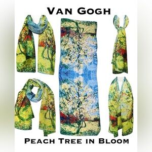 🍑Artistic Replica Van Gogh's Peach Tree in Bloom Scarf / Sarong / Swim Cover-Up